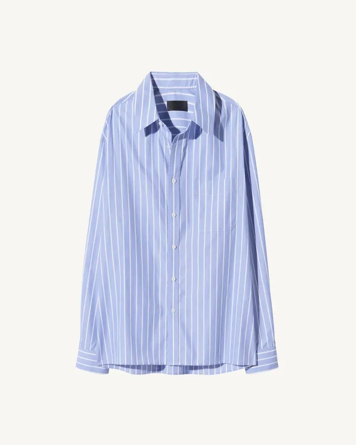 Nili Lotan FINN SHIRT Lgr Stripes Skywhite Men Shirts