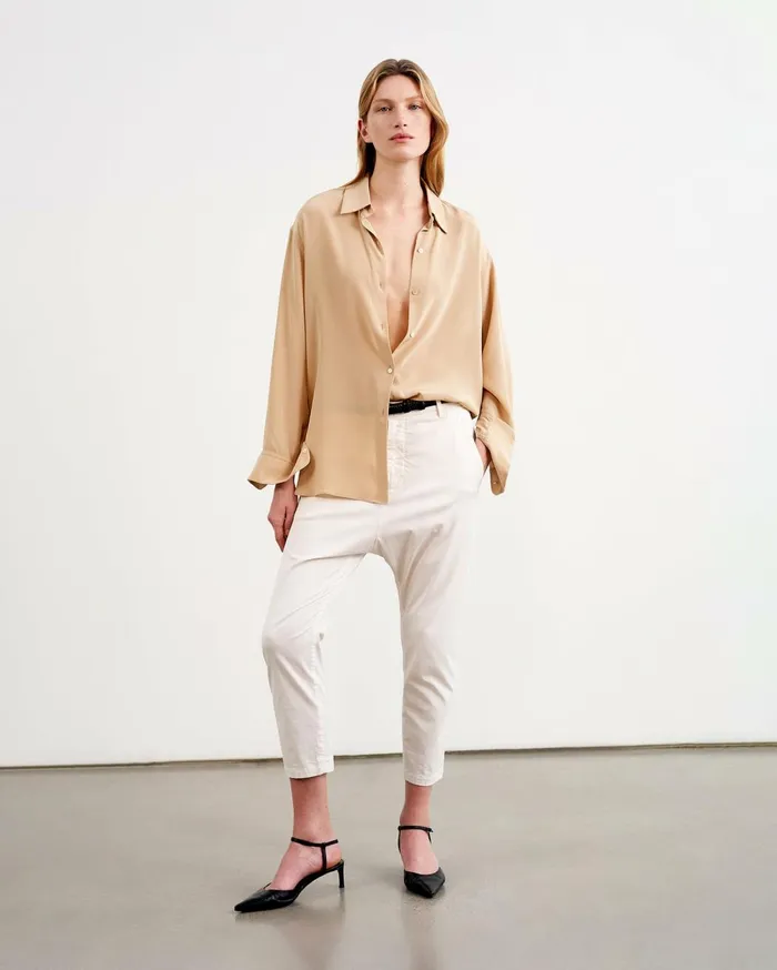 Nili Lotan JULIEN SILK BLOUSE Black Women Tops