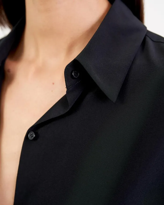 Nili Lotan JULIEN SILK BLOUSE Black Women Tops