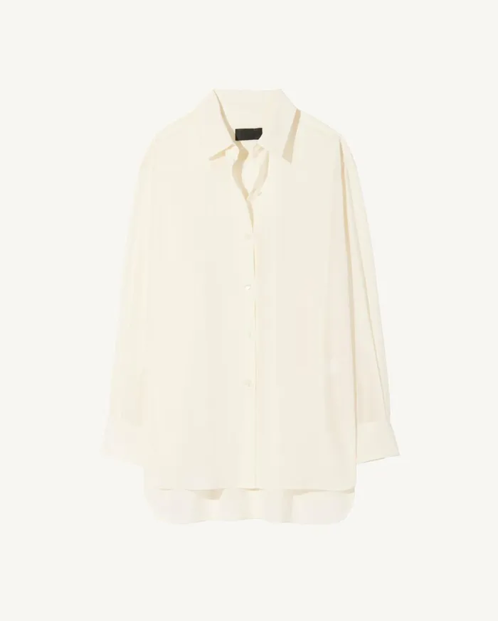 Nili Lotan JULIEN SILK BLOUSE Black Women Tops