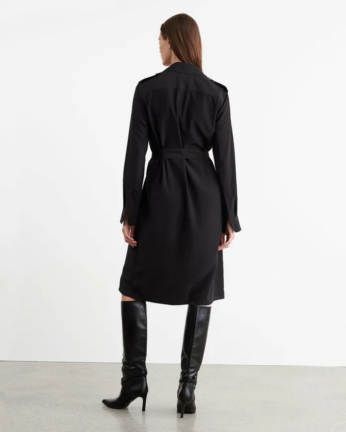 Nili Lotan MARCIA SILK DRESS Black Women Dresses and Skirts