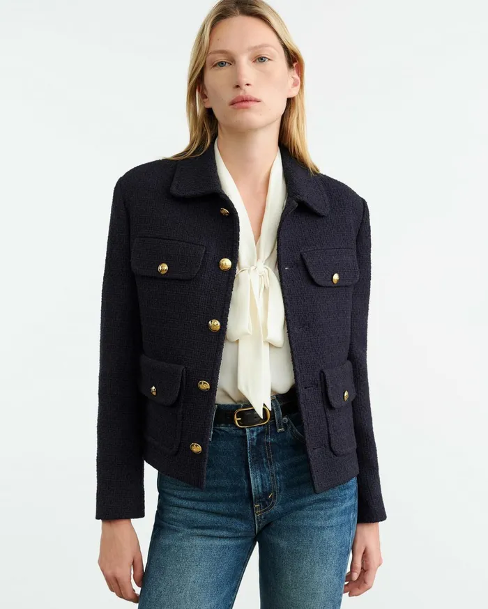 Nili Lotan PAOLA JACKET Dark Navy Women Jackets and Blazers