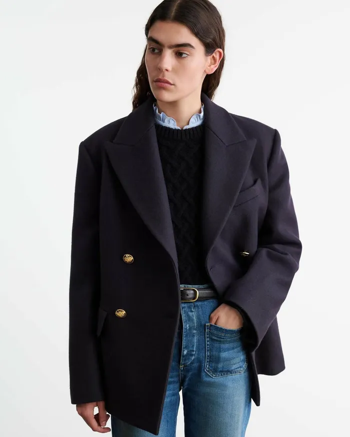 Nili Lotan VIANNEY COAT Dark Navy Women Jackets and Blazers