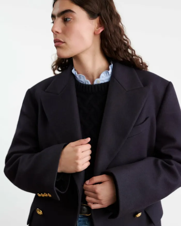 Nili Lotan VIANNEY COAT Dark Navy Women Jackets and Blazers