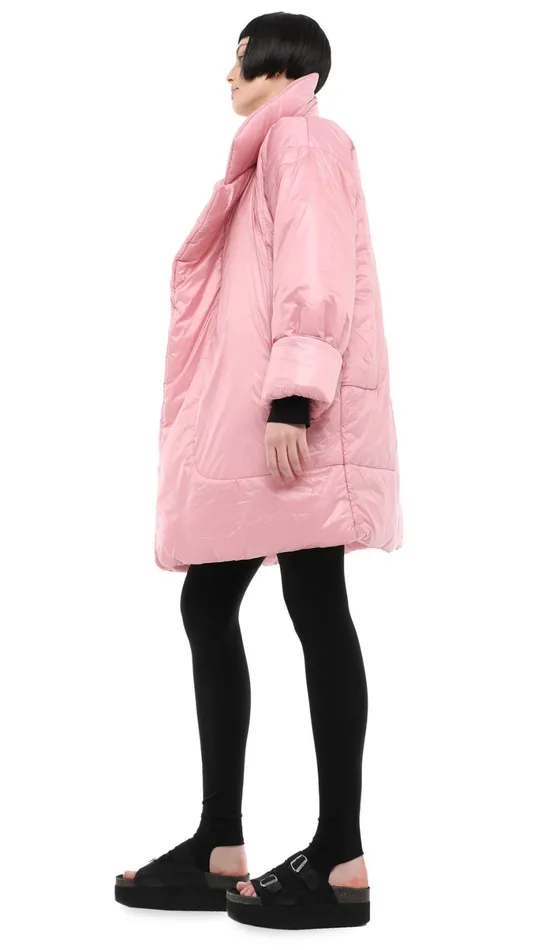 Norma Kamali Coats SLEEPING BAG COAT TO KNEE Dusty Pink 8211 Clothing