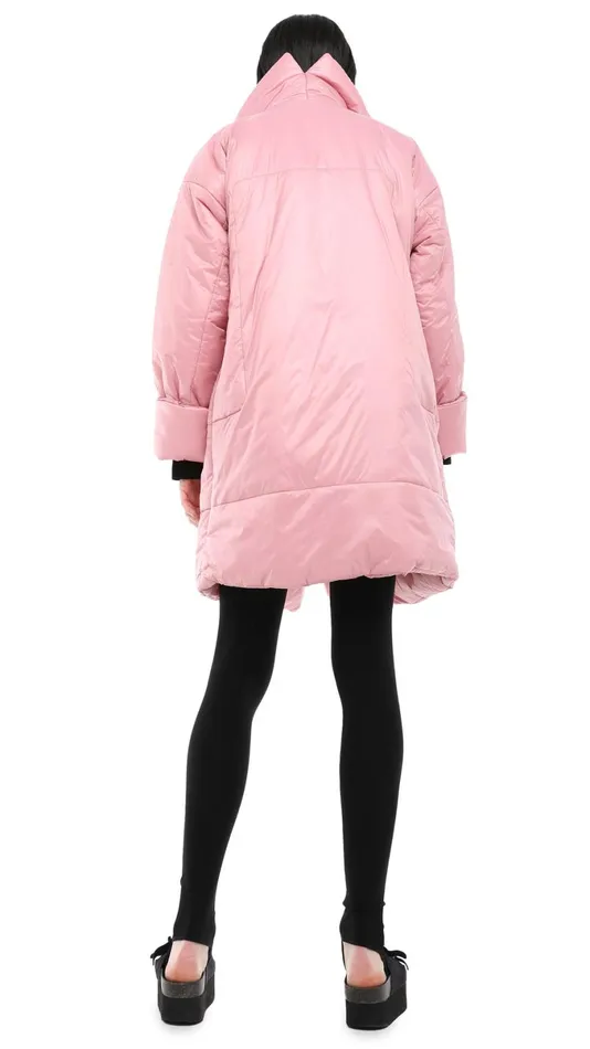 Norma Kamali Coats SLEEPING BAG COAT TO KNEE Dusty Pink 8211 Clothing