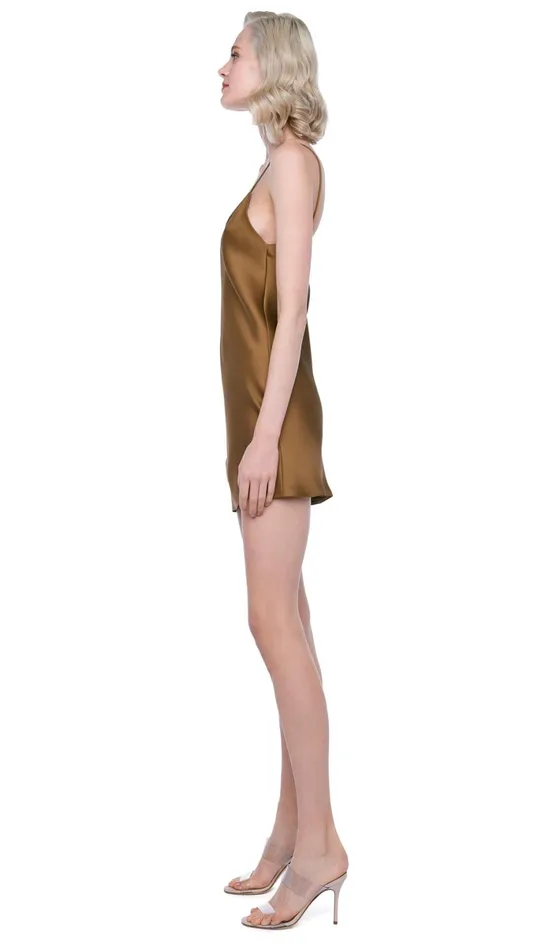 Norma Kamali Dresses BIAS SLIP MINI DRESS Woods 8211 Clothing