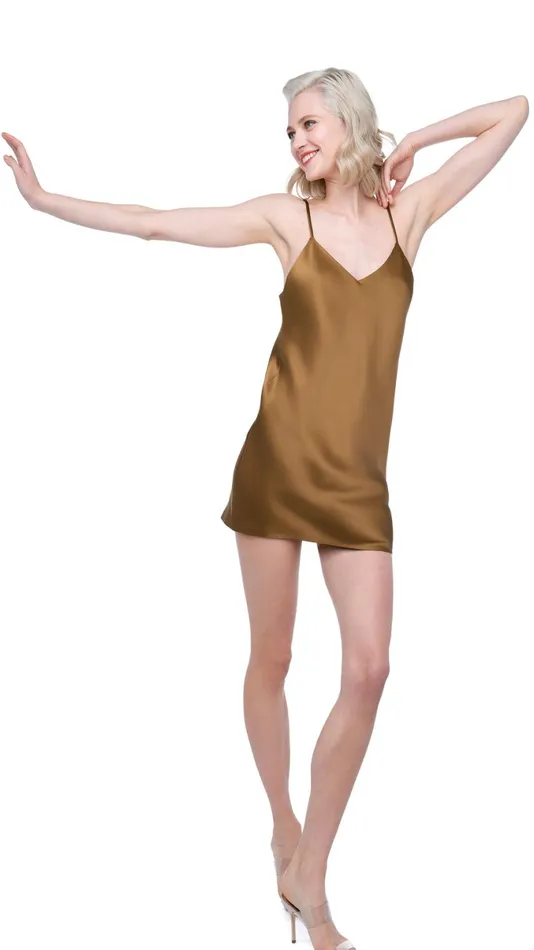 Norma Kamali Dresses BIAS SLIP MINI DRESS Woods 8211 Clothing