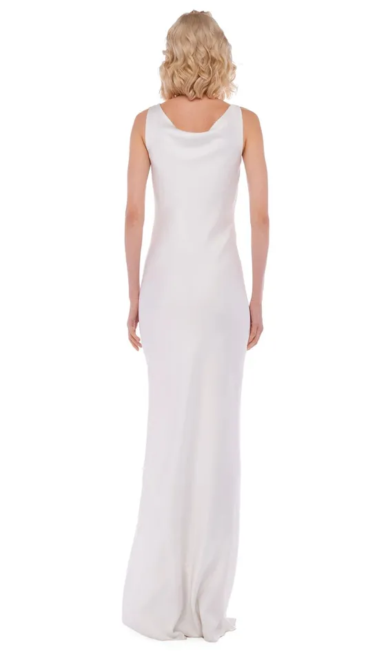 Norma Kamali Dresses DEEP DRAPE NECK GOWN Snow White 8211 Clothing
