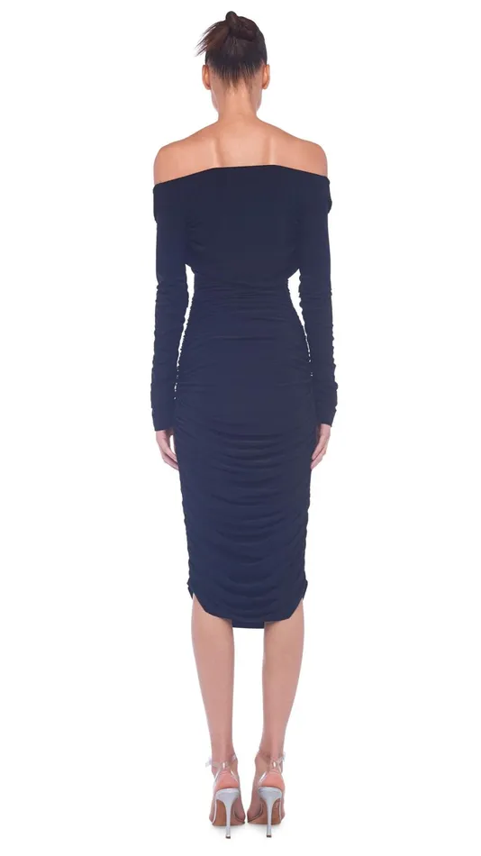 Norma Kamali Dresses LONG SLEEVE TARA DRESS Black 8211 Clothing