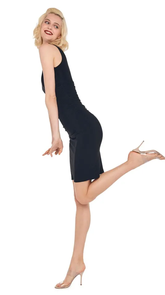 Norma Kamali Dresses SHIRRED WAIST DRESS Black 8211 Clothing