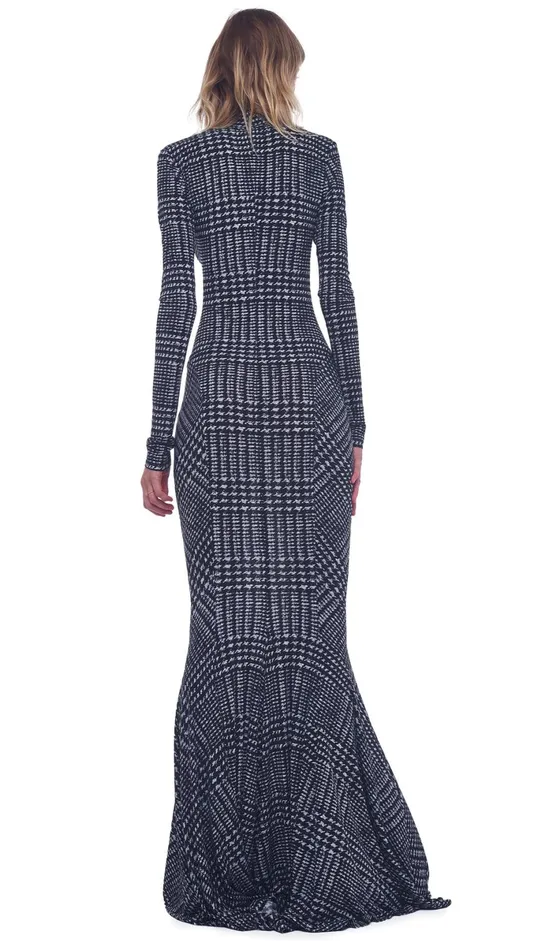 Norma Kamali Dresses TURTLE FISHTAIL GOWN Large Glen Plaid Tweed 8211 Clothing Norma Kamali Dresses TURTLE FISHTAIL GOWN Large Glen Plaid Tweed 8211 Clothing