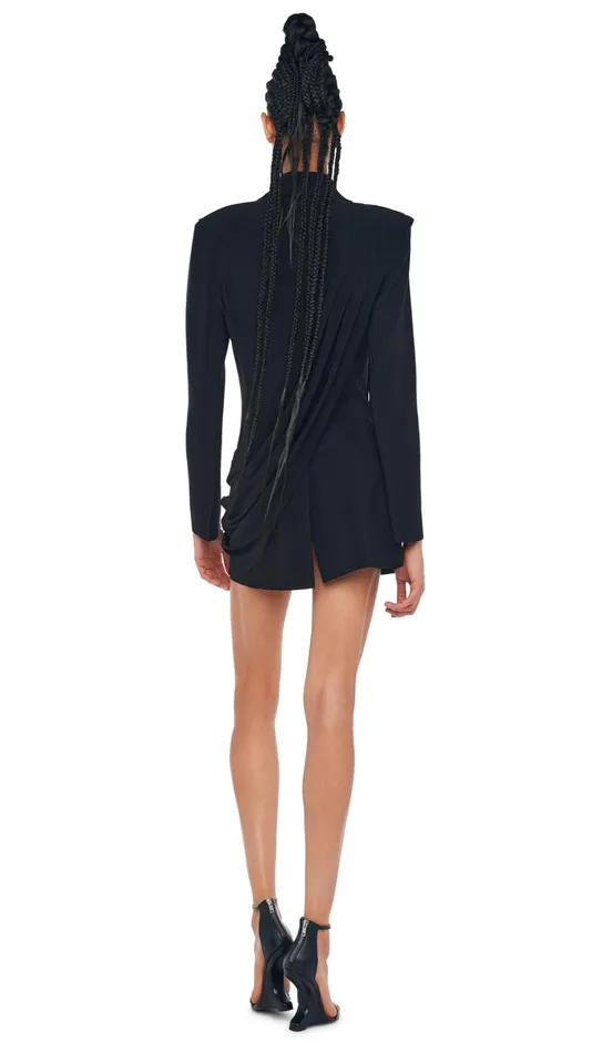Norma Kamali Jackets CLASSIC DB JACKET MINI DRAPE Blackblack 8211 Clothing