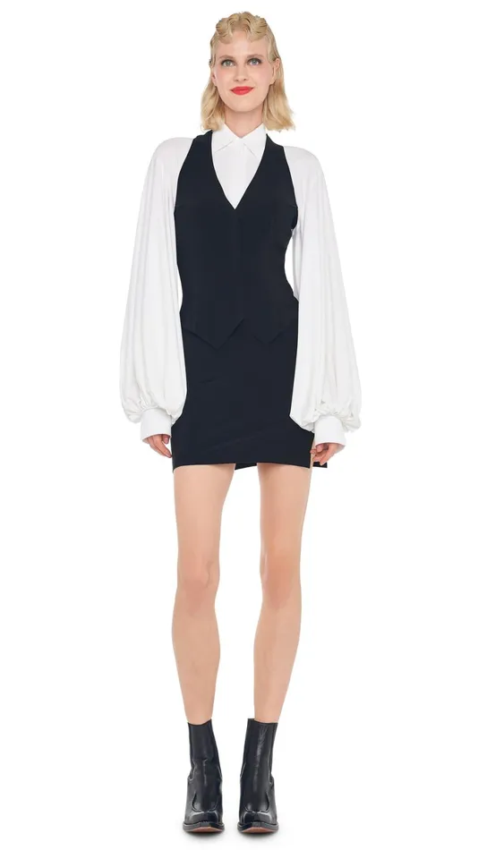 Norma Kamali Tops FULL SLEEVE NK SHIRT Snow White 8211 Clothing