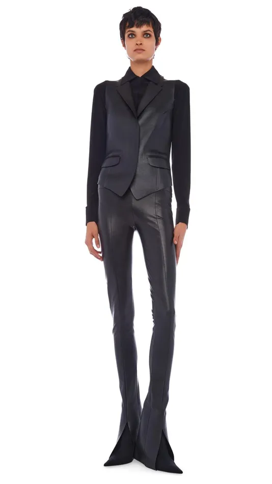 Norma Kamali Tops NK SHIRT W COLLAR STAND Black 8211 Clothing