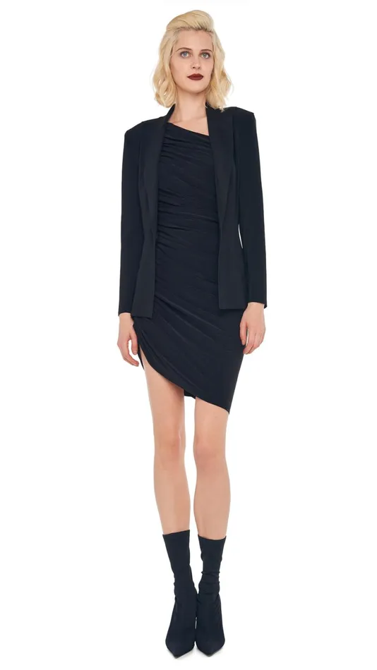 Norma Kamali Wardrobe DIANA MINI DRESS With SINGLE BREASTED BOY FIT JACKET 8211 Clothing