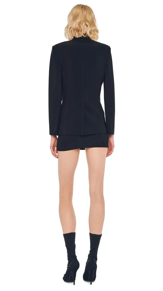 Norma Kamali Wardrobe SLEEVELESS PICKLEBALL MINI DRESS With CLASSIC SINGLE BREASTED JACKET 8211 Clothing Norma Kamali Wardrobe SLEEVELESS PICKLEBALL MINI DRESS With CLASSIC SINGLE BREASTED JACKET 8211 Clothing