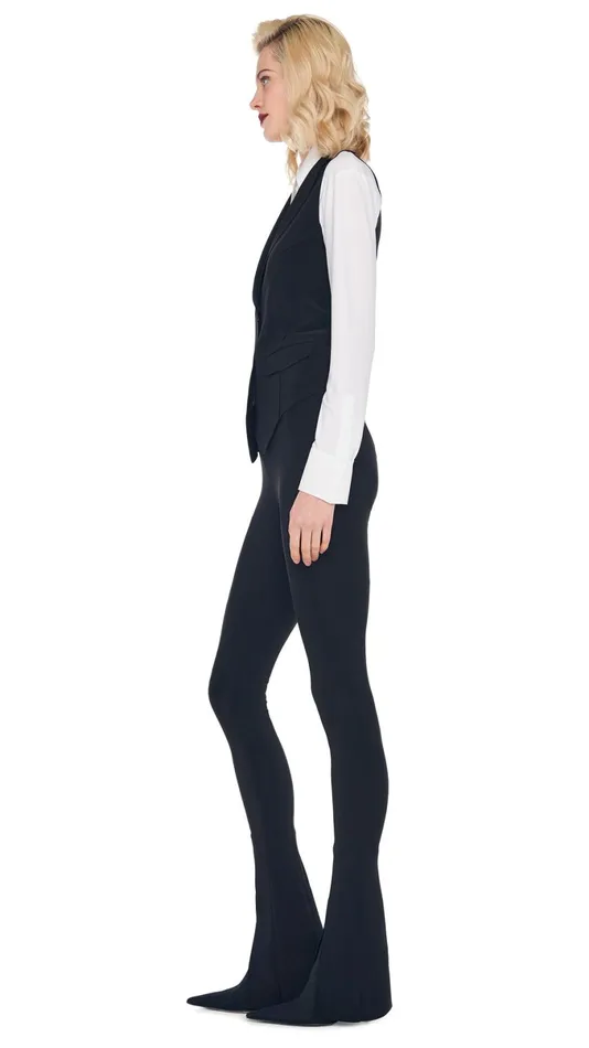 Norma Kamali Wardrobe SPAT LEGGING With VEST WITH LAPEL 8211 Clothing