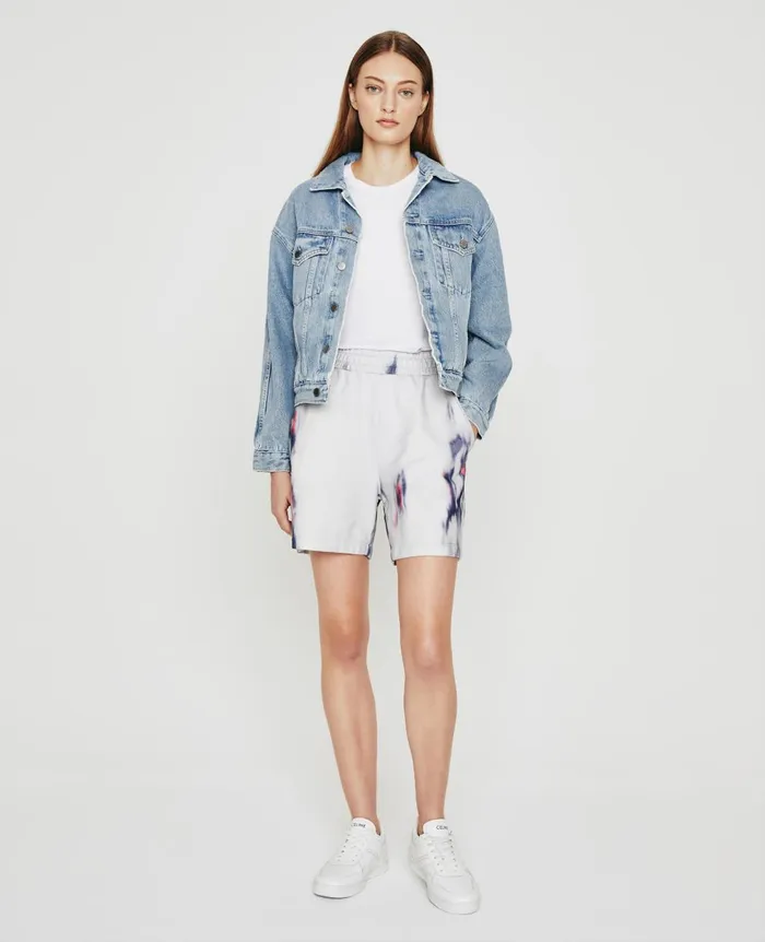 Nova Sweatshort Ikat Brush Blue Multi Women AG Jeans Sweatpants