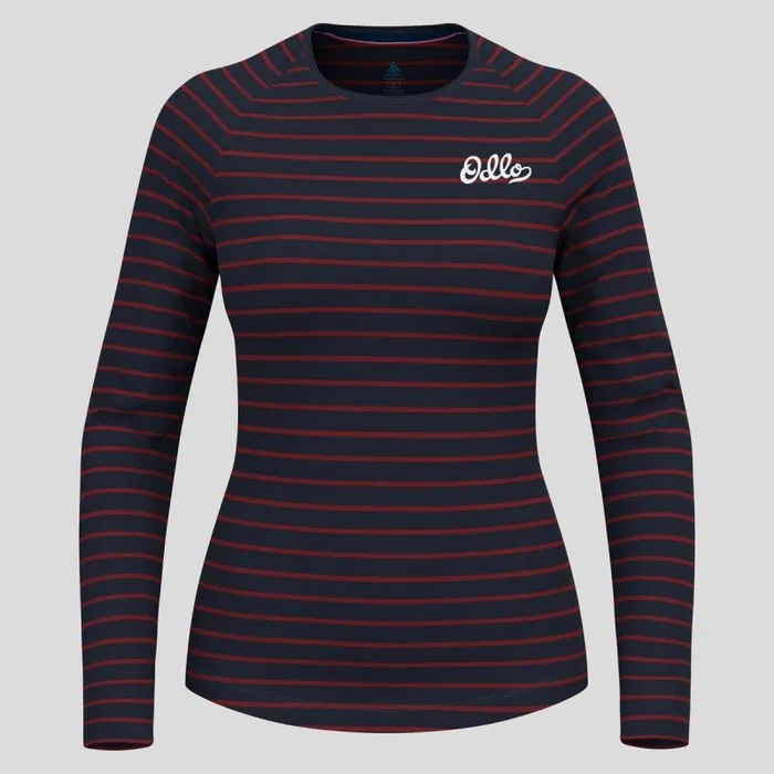 Odlo Base Layers The Active Warm Originals Base Layer Top Dark Sapphire 8211 Sundried Tomato 8211 Women