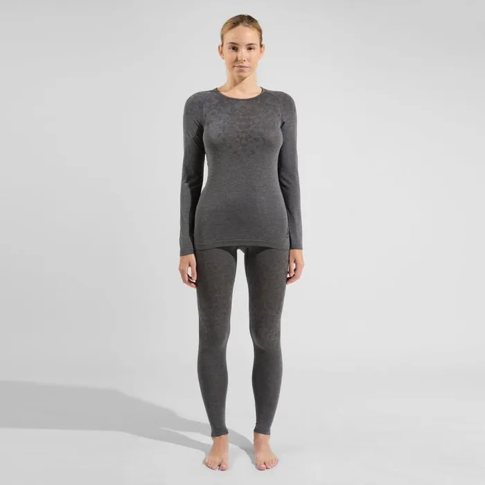 Odlo Base Layers The Kinship Light Base Layer Bottoms Grey Melange 8211 Black 8211 Women