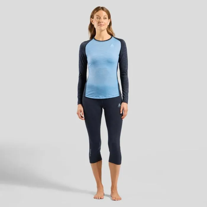 Odlo Base Layers The Revelstoke Performance Wool Warm 34 Bottoms Provincial Blue 8211 Dark Sapphire Melange 8211 Women