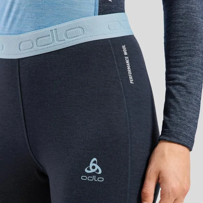 Odlo Base Layers The Revelstoke Performance Wool Warm 34 Bottoms Provincial Blue 8211 Dark Sapphire Melange 8211 Women