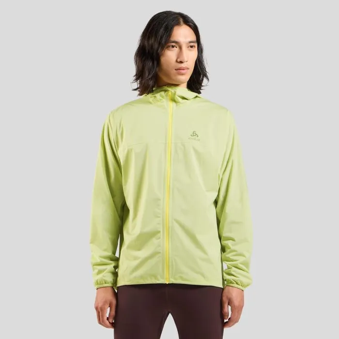 Odlo Jackets and Vests The XAlp Performance Knit Waterproof Running Jacket Shadow Lime 8211 Men