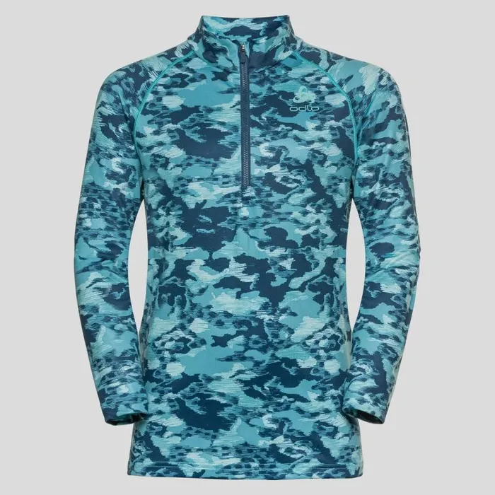Odlo Mid Layers and Longsleeves The Sesvenna Graphic 039 HalfZip Mid Layer Blue Wing Teal 8211 Kids Odlo Mid Layers and Longsleeves The Sesvenna Graphic 039 HalfZip Mid Layer Blue Wing Teal 8211 Kids