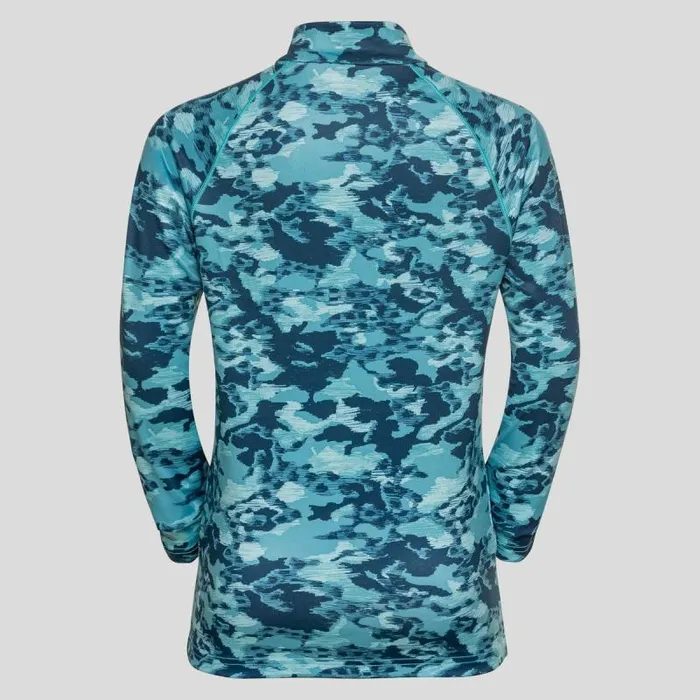 Odlo Mid Layers and Longsleeves The Sesvenna Graphic 039 HalfZip Mid Layer Blue Wing Teal 8211 Kids