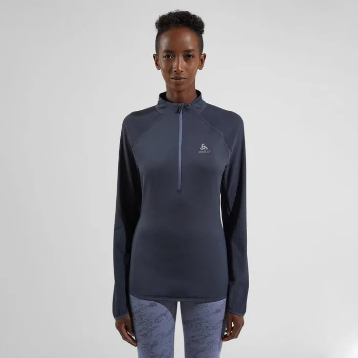 Odlo Mid Layers and Longsleeves The Zeroweight Mid Layer Running HalfZip India Ink 8211 Women Odlo Mid Layers and Longsleeves The Zeroweight Mid Layer Running HalfZip India Ink 8211 Women