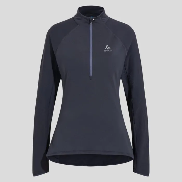 Odlo Mid Layers and Longsleeves The Zeroweight Mid Layer Running HalfZip India Ink 8211 Women