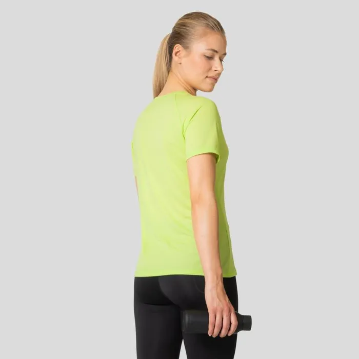Odlo Tshirts and Polos The Essentials Print Running TShirt Sharp Green 8211 Women