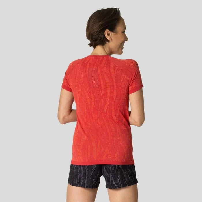 Odlo Tshirts and Polos The Zeroweight Ceramicool Running TShirt American Beauty Space Dye 8211 Women