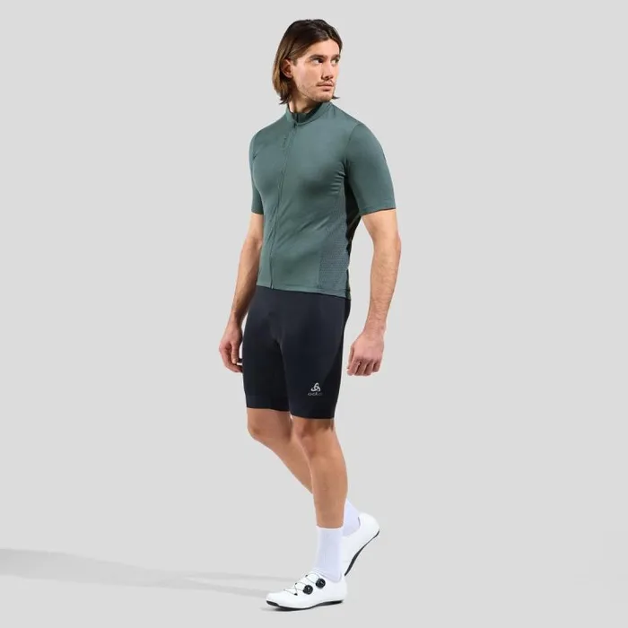 Odlo Tshirts and Polos The Zeroweight Performance Wool 125 Cycling Jersey Dark Slate Melange 8211 Men