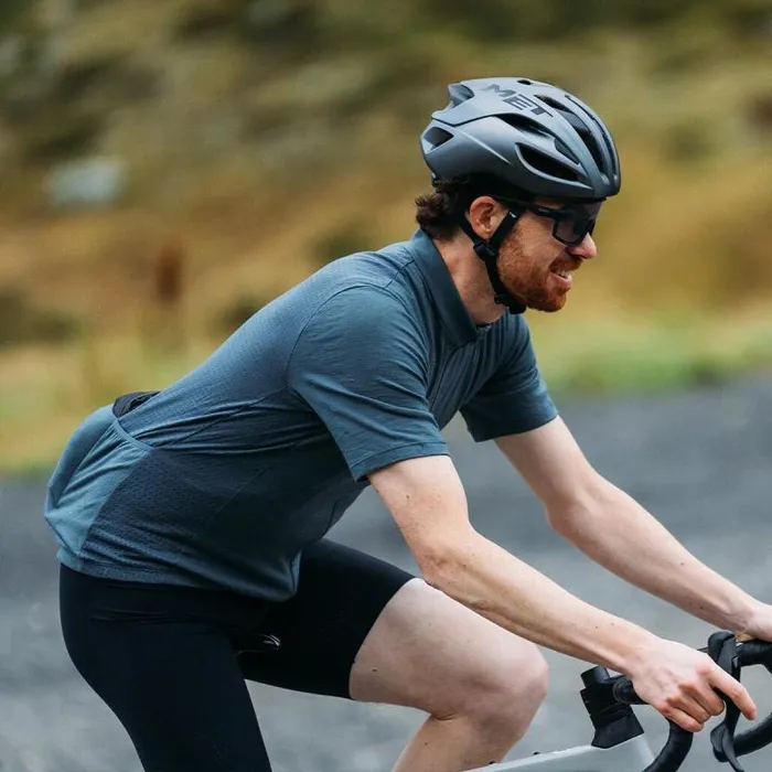 Odlo Tshirts and Polos The Zeroweight Performance Wool 125 Cycling Jersey Dark Slate Melange 8211 Men