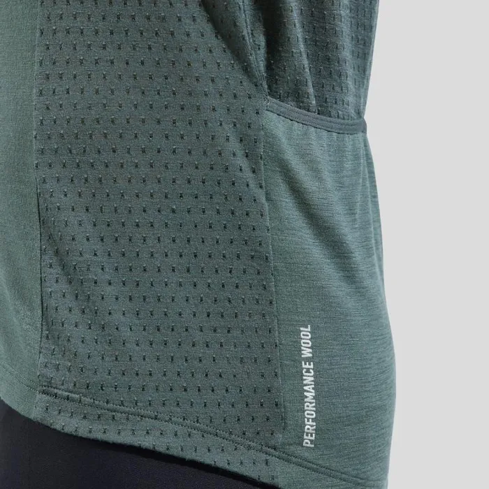 Odlo Tshirts and Polos The Zeroweight Performance Wool 125 Cycling Jersey Dark Slate Melange 8211 Men