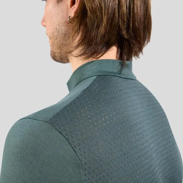 Odlo Tshirts and Polos The Zeroweight Performance Wool 125 Cycling Jersey Dark Slate Melange 8211 Men