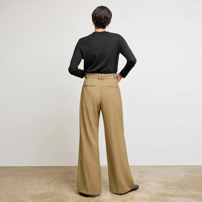 Pants M M LaFleur Women The Bia Pleated Trouser 8211 Air Twill Macaroon