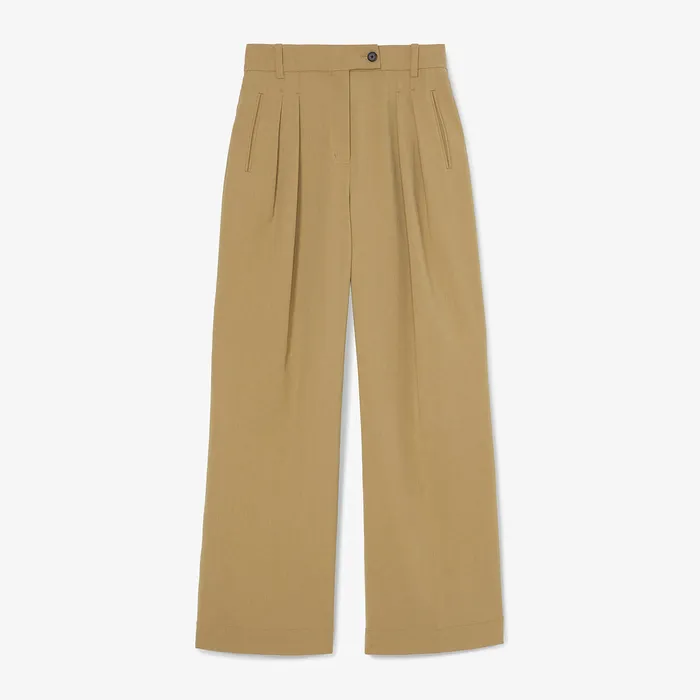 Pants M M LaFleur Women The Bia Pleated Trouser 8211 Air Twill Macaroon