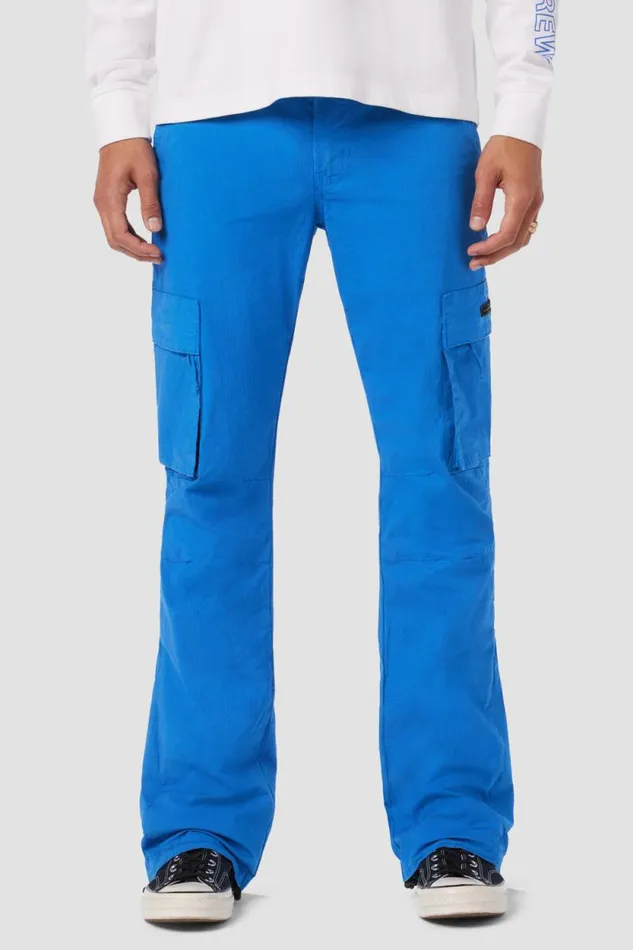 Pants Men Hudson Jeans Walker Cargo Kick Flare Ripstop Blue