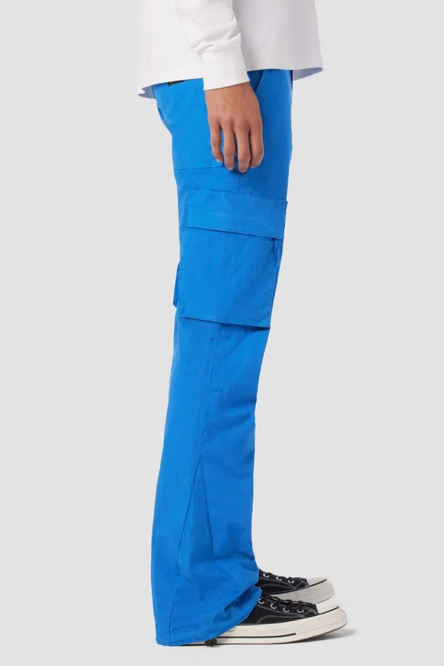 Pants Men Hudson Jeans Walker Cargo Kick Flare Ripstop Blue Pants Men Hudson Jeans Walker Cargo Kick Flare Ripstop Blue