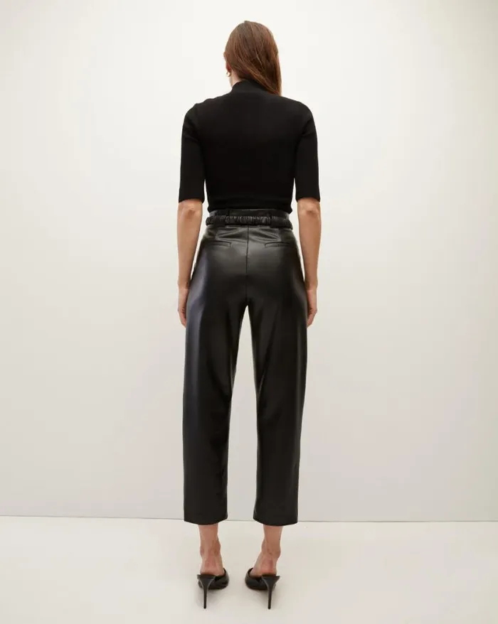 Pants Shop Veronica Beard Coolidge Vegan Leather Pant Black