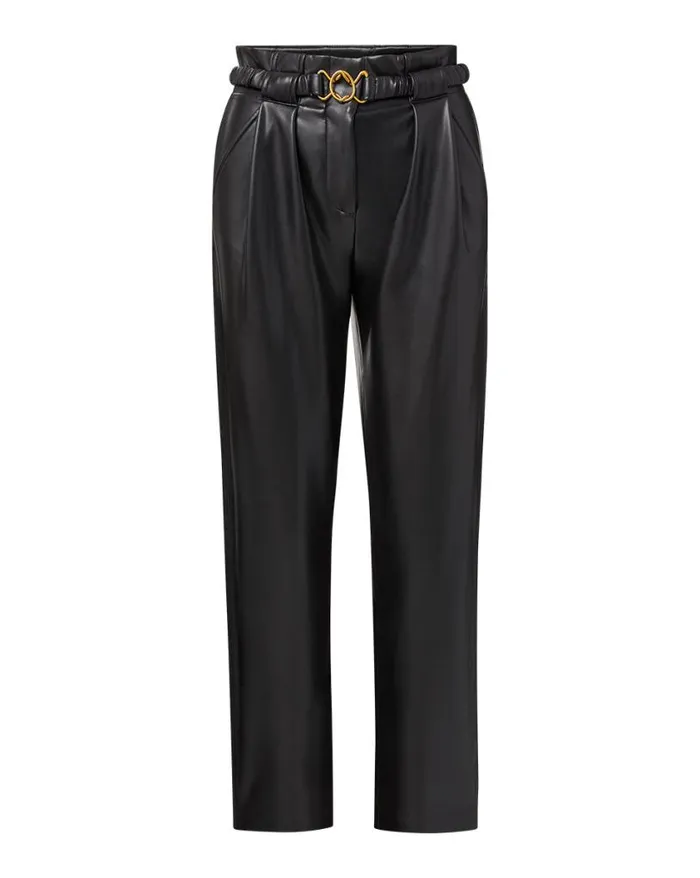 Pants Shop Veronica Beard Coolidge Vegan Leather Pant Black