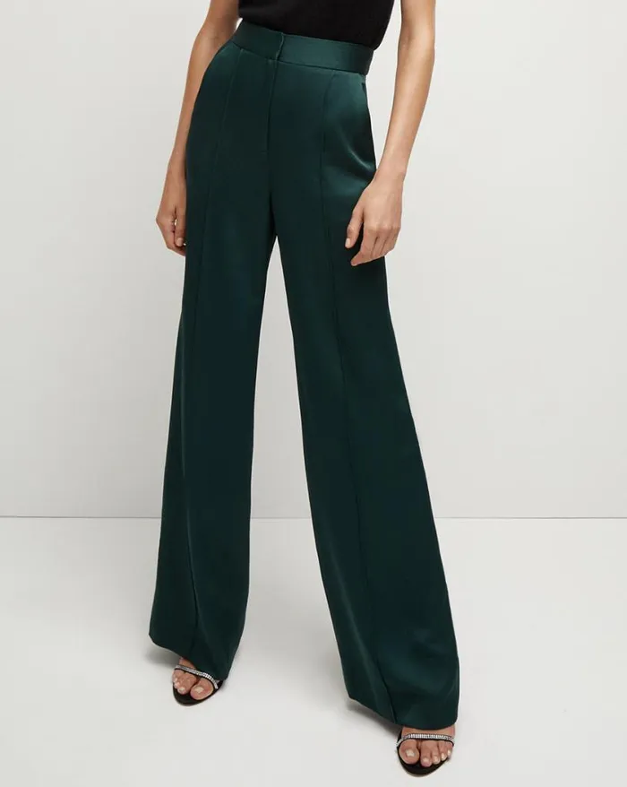 Pants Shop Veronica Beard Edia Satin Pant Pine