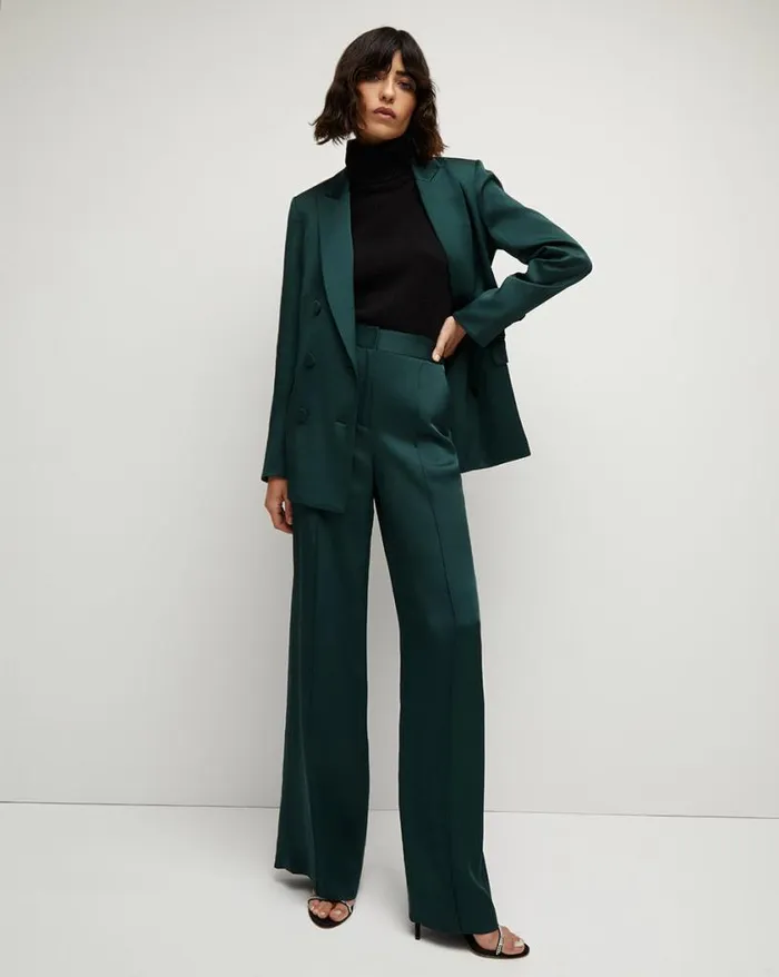 Pants Shop Veronica Beard Edia Satin Pant Pine