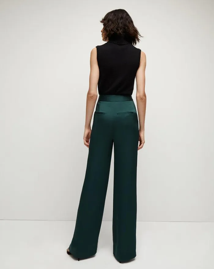 Pants Shop Veronica Beard Edia Satin Pant Pine