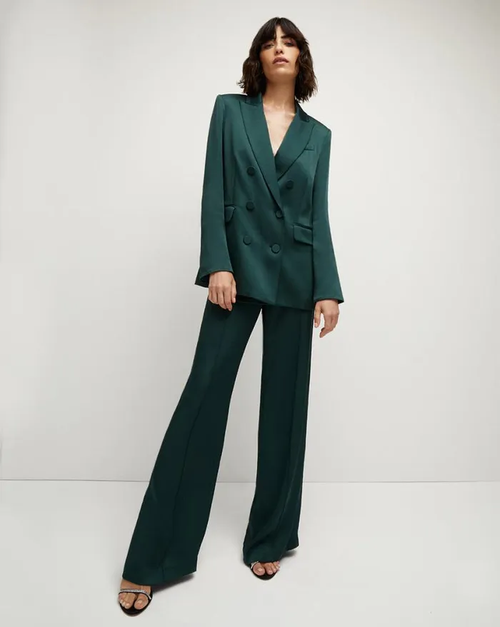 Pants Shop Veronica Beard Edia Satin Pant Pine