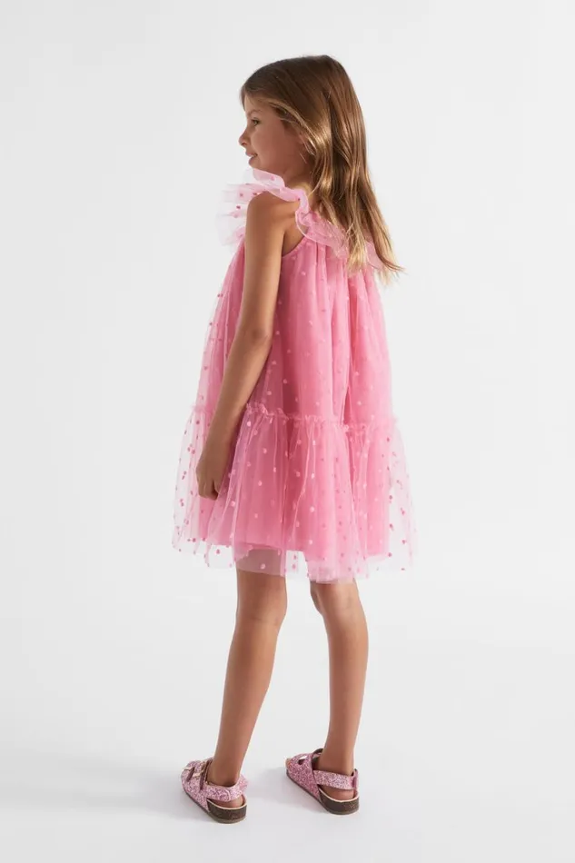 Party Girl Seed Heritage Spot Embroidered Dress Carnation Pink