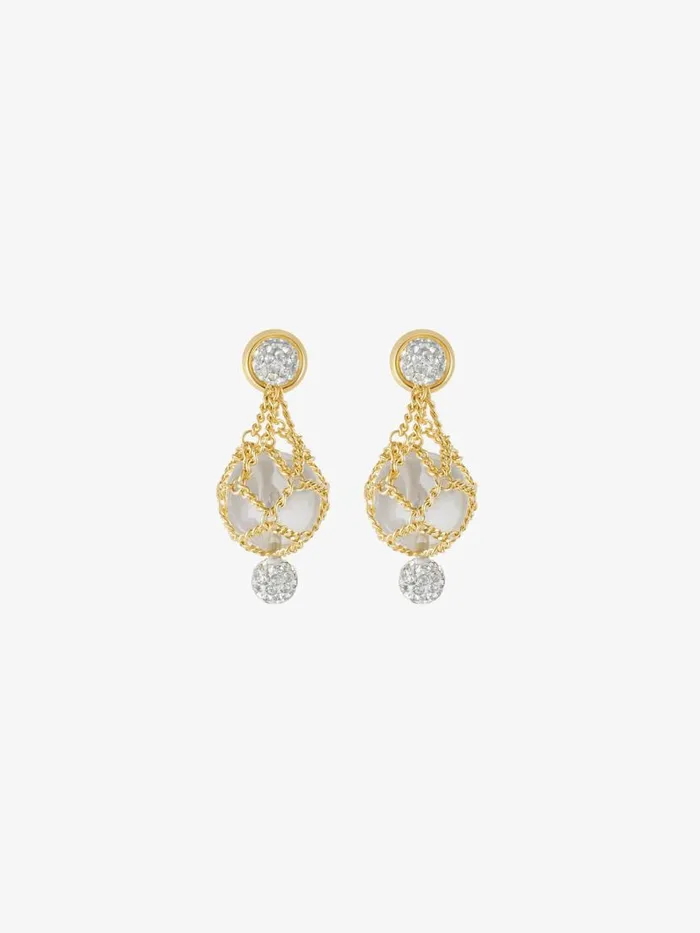 Pearling Earrings In Metal With Pearls And Crystals Transparentgolden Women Givenchy Jewelry Pearling Earrings In Metal With Pearls And Crystals Transparentgolden Women Givenchy Jewelry